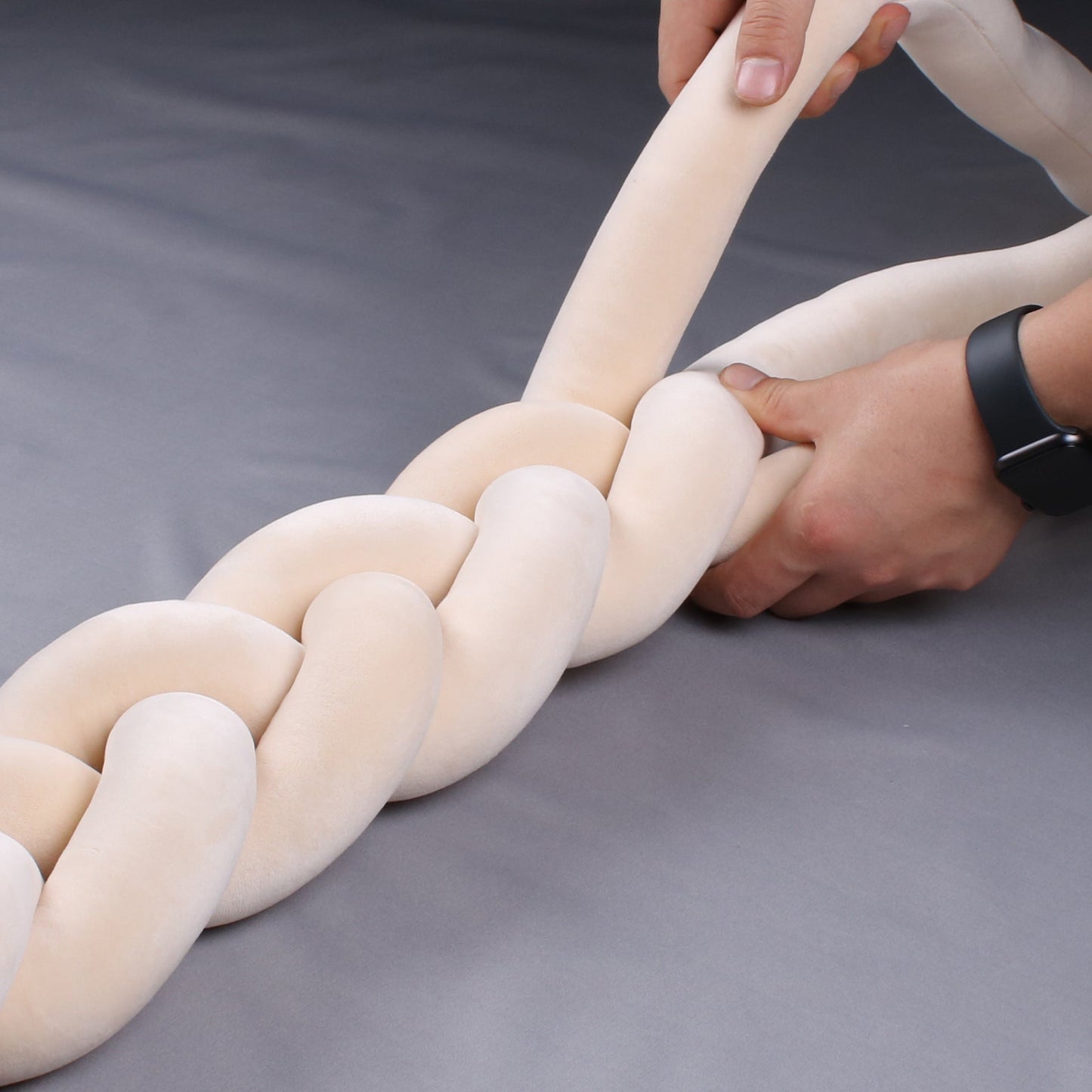 tresse de lit bebe beige tresse a la main