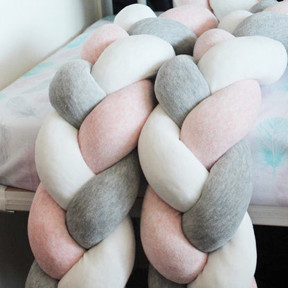 2 tresses de lit rose gris blanc