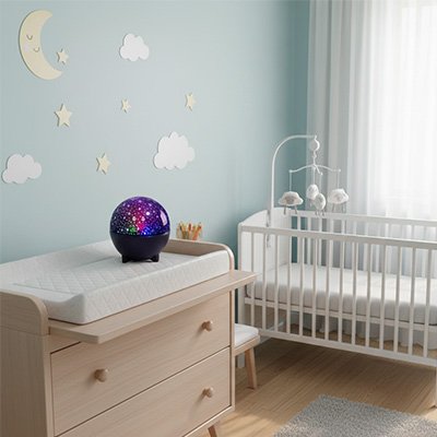 Veilleuse projection sur table langer 