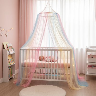 beau ciel de lit multicolore
