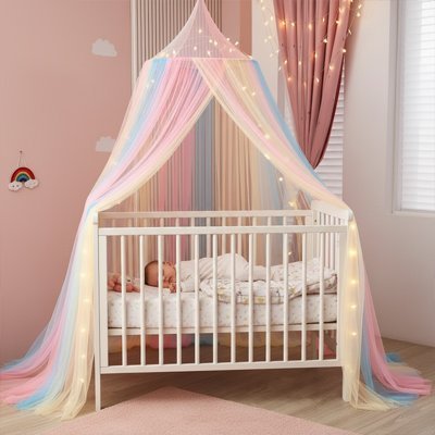 beau ciel de lit pastel