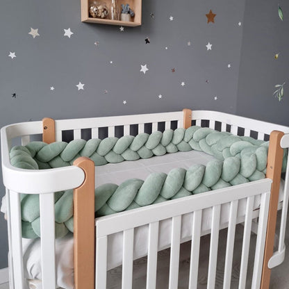 beau lit decor tresse de lit vert pastel