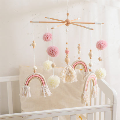 beau mobile lit bébé arc en ciel pastel