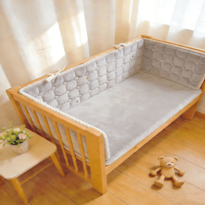 beau tour de lit bebe gris