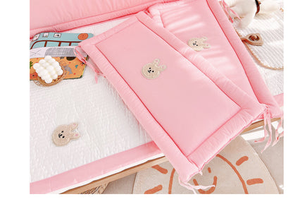 beau tour de lit respirant rose