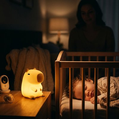 bébé dort avec bebe veilleuse bara