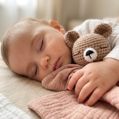  bébé dort avec doudou pour bébé garçon ourson