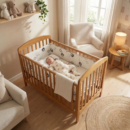 bébé dort avec tour de lit pour bebe ourson