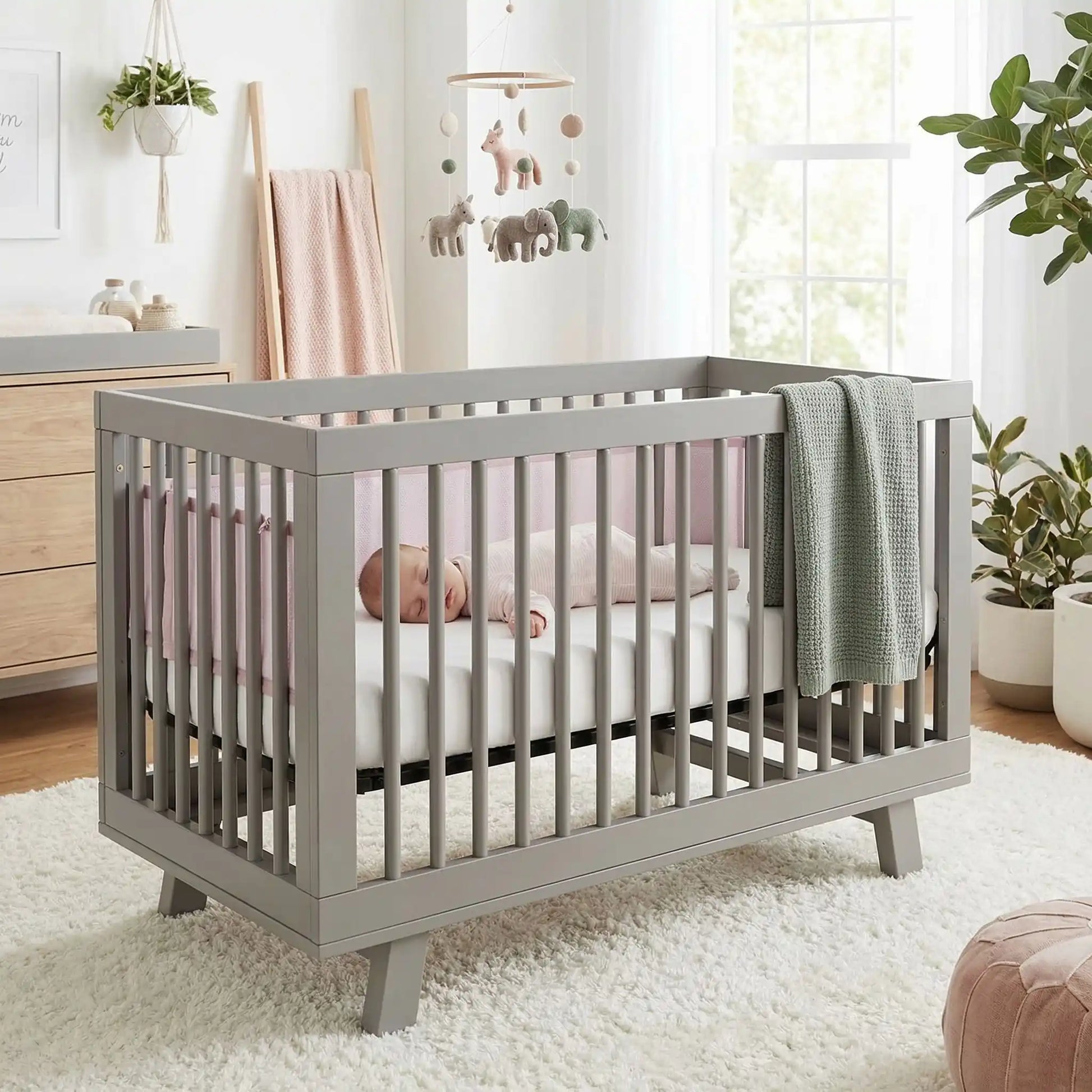 bébé dort avec tour de lit respirant