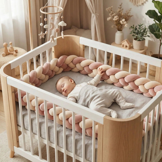 bebe dort paisiblement, touche avec main sa tresse de lit bebe douce