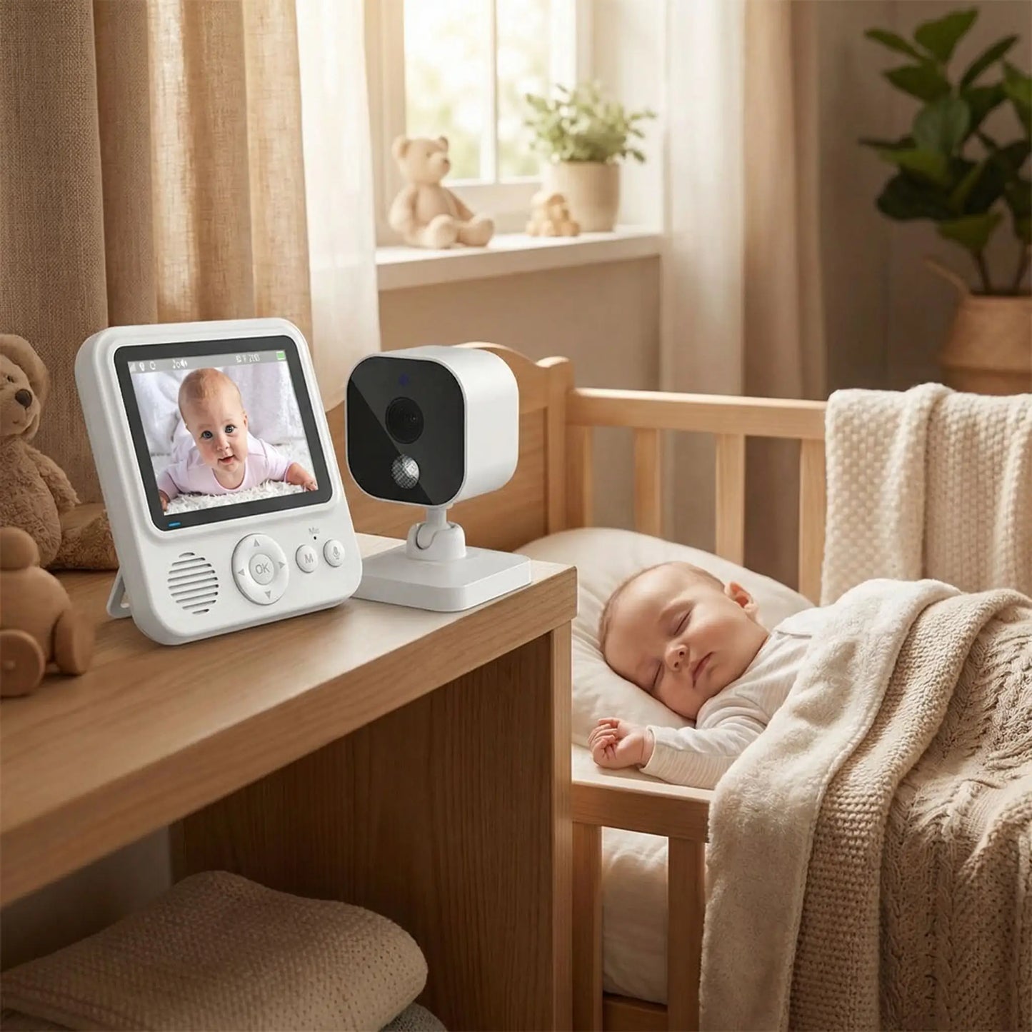 bébé dort sereinement avec camera surveillance bebe