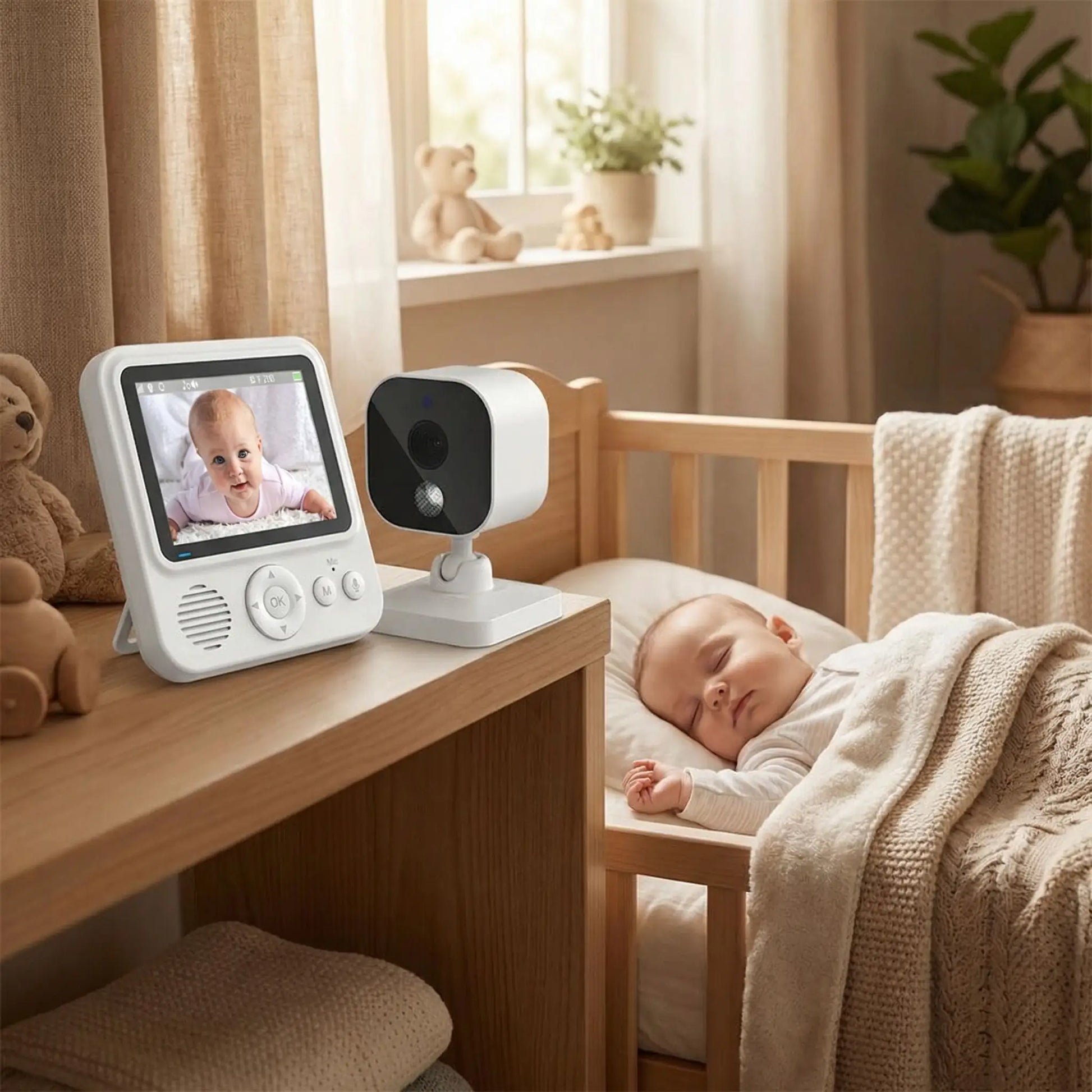 bébé dort sereinement avec camera surveillance bebe
