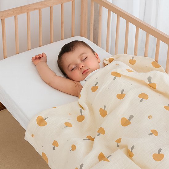 bébé dort sous couverture bébé champignon