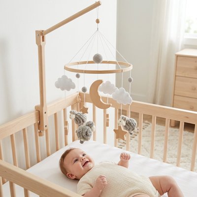 bébé éblouis par mobile pour bébé lune
