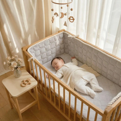 bebe endormi lit avec tour de lit bebe gris
