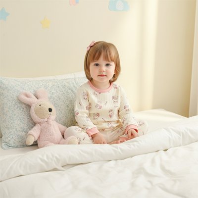 bébé fille assise pyjama bebe rose