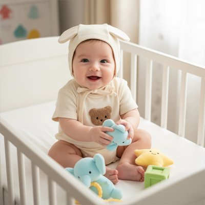 bébé joue pyjama bebe garcon bonnet blanc