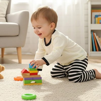 bebe porte pyjama bebe joue bloc