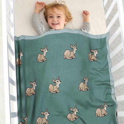 bébé sous couverture bébé coton verte