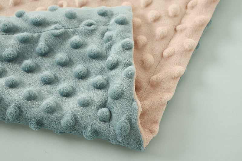 belle couverture bebe a picot vert beige