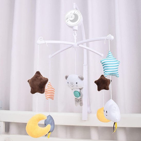 belles figurines ours étoile lune mobile musical bébé