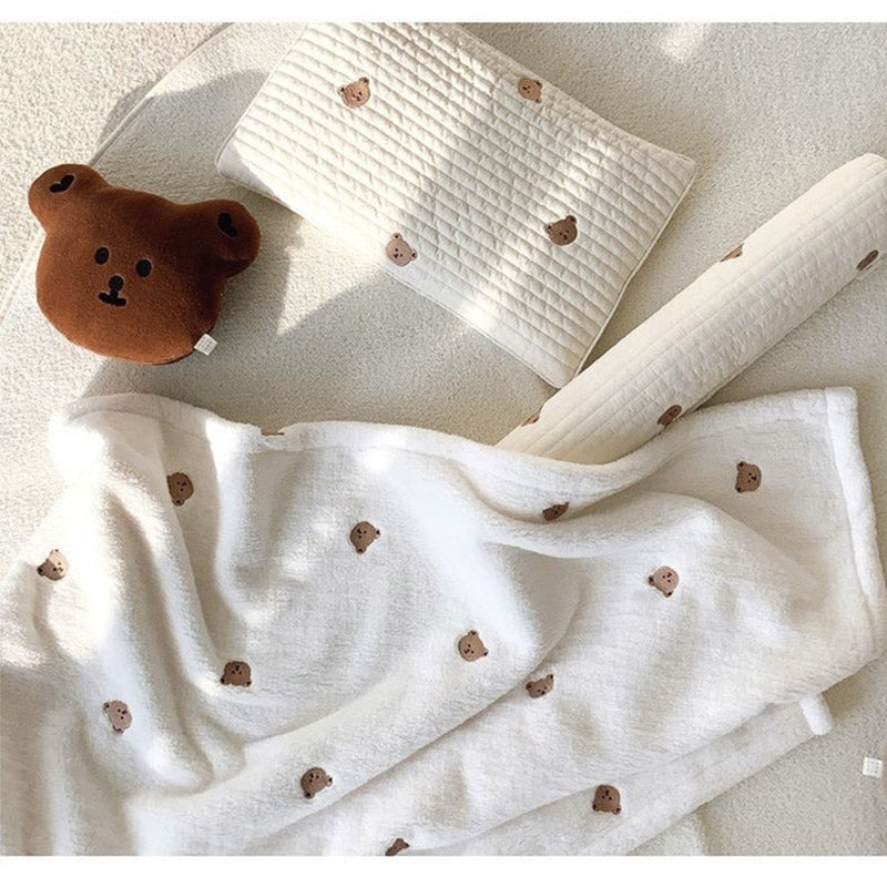 chic couverture bebe motif tete ours