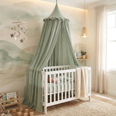 Ciel de lit pour bebe bleu 