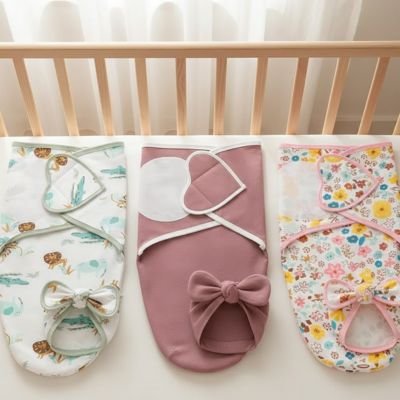 couverture demmaillotage avec bonnets assortis