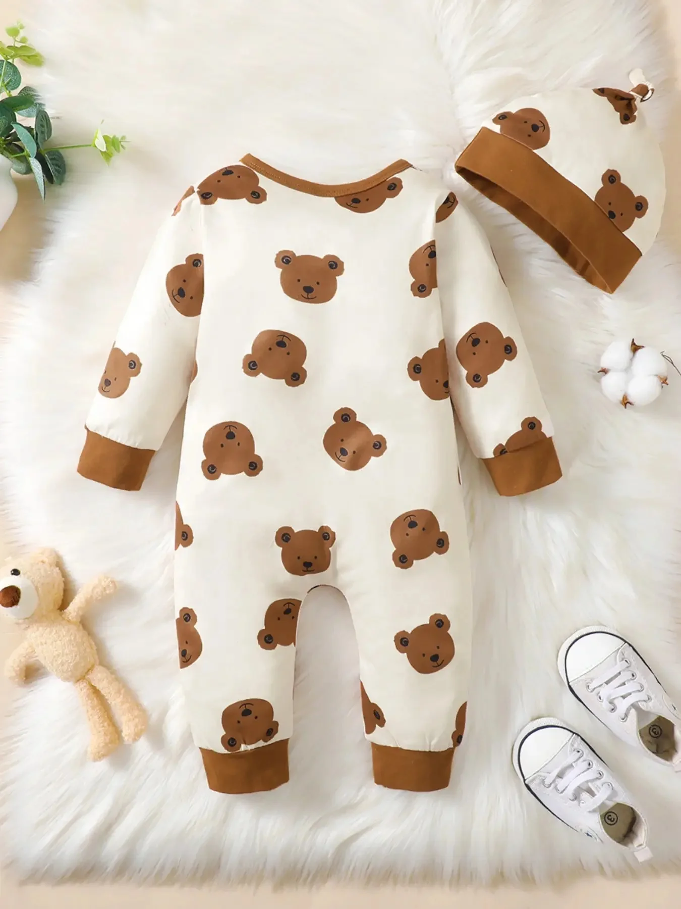 dos pyjama bébé garçon tête ourson