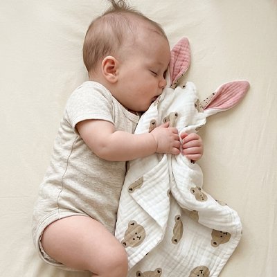 Doudou bébé fille oreilles-roses