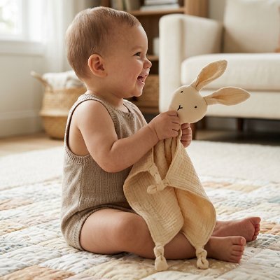 doudou pour bebe lapin beige