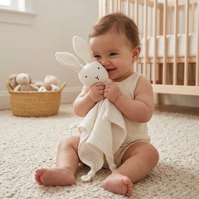 doudou pour bebe lapin blanc