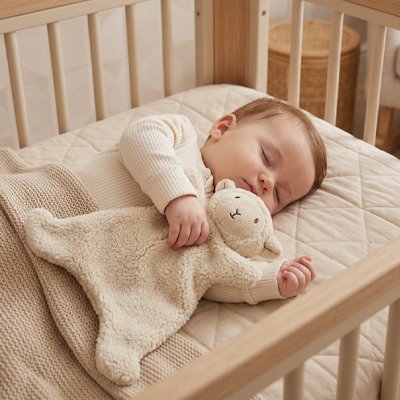 Doudou pour bebe mouton blanc