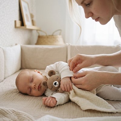 Doudou pour bebe ouron brun 