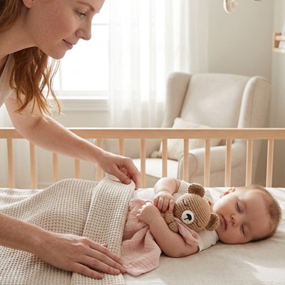 Doudou pour bebe ourson en robe rose