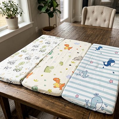 Drap housse lit bébé baleine dino tracteur