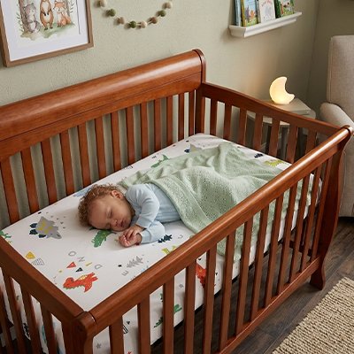 Drap housse lit bébé dino