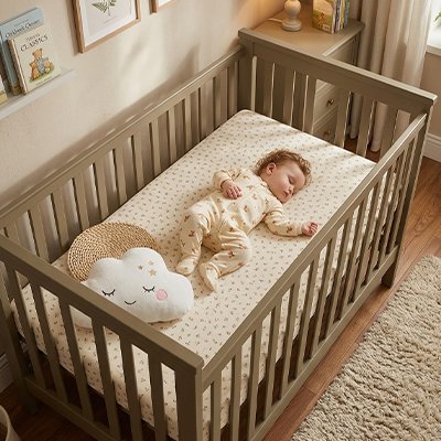 Drap housse lit bébé fleuri