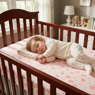 Drap housse lit bébé fruité rose