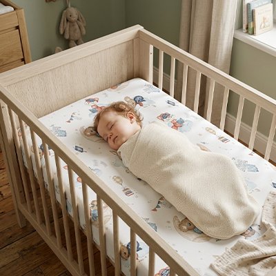Drap housse lit bébé ourson