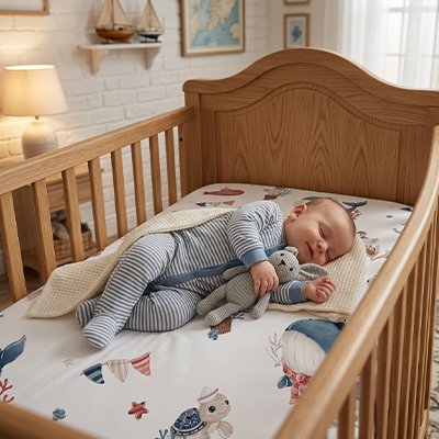 Drap housse lit bébé tortue