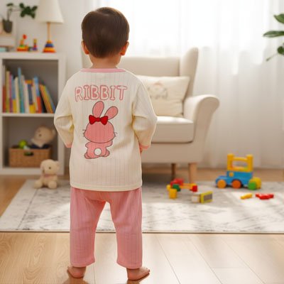 enfant debout pyjama bebe lapin