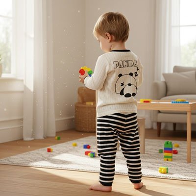garcon joue porte pyjama bebe panda