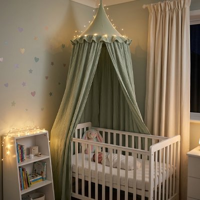 joli ciel de lit pour bebe bleu