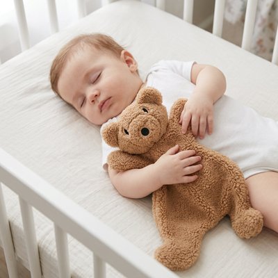 joli doudou bébé garçon ourson brun