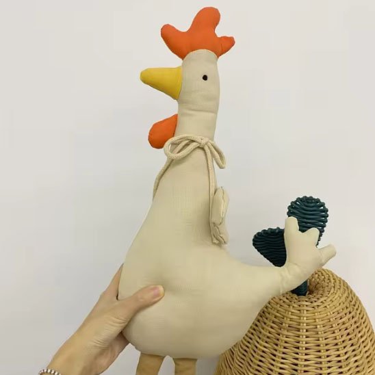 joli doudou poule beige