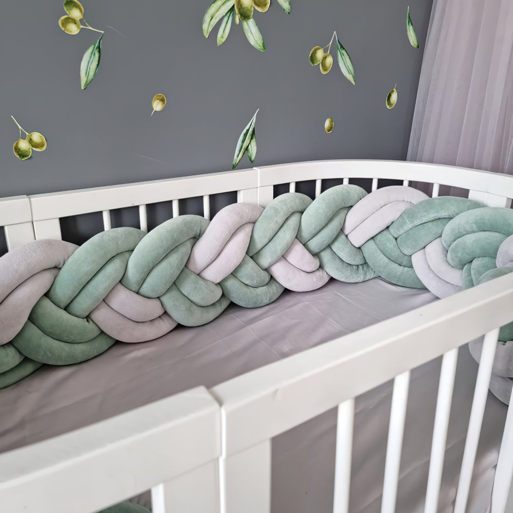 joli lit blanc garni tresse de lit vert blanc