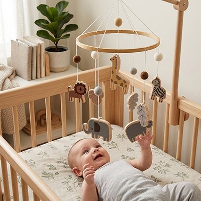 joli mobile pour lit bebe safari