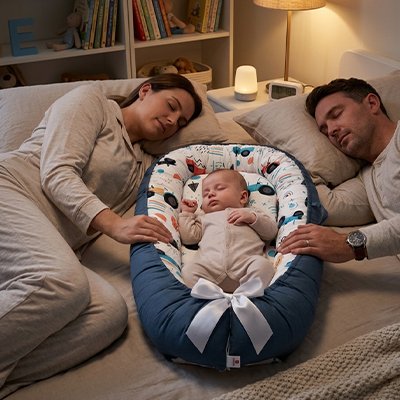 joli réducteur de lit bébé bleu tracteur 
