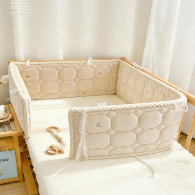 joli tour de lit bebe beige